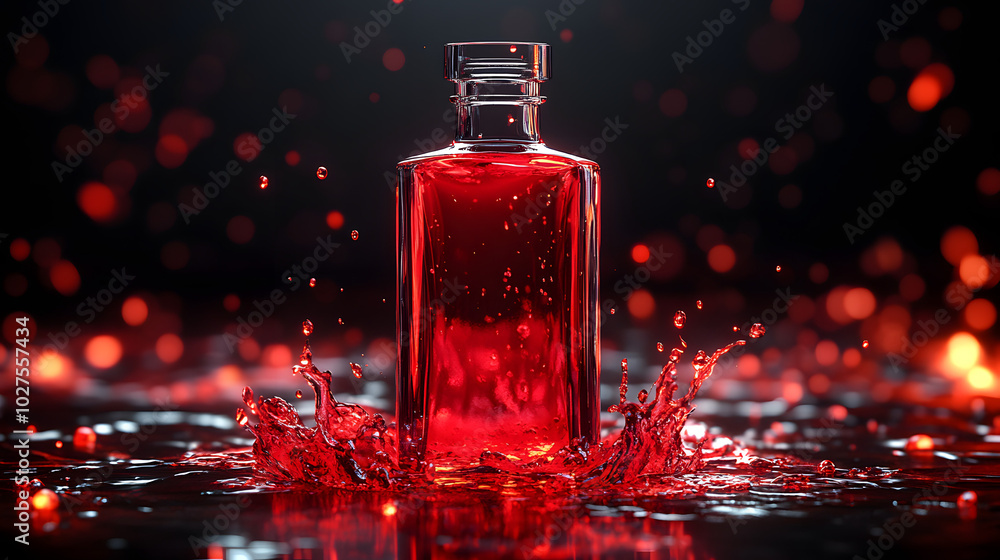 A Glass Bottle Filled with Rich Red Liquid, Set Against a Black Background, Creating a Striking Visual Contrast That Evokes Mystery and Elegance, Perfect for Artistic and Promotional Purposes.
A Glass Bottle Filled with Rich Red Liquid, Set Against a Black Background, Creating a Striking Visual Contrast That Evokes Mystery and Elegance, Perfect for Artistic and Promotional Purposes.