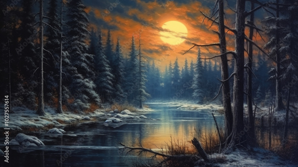 a forest night scene a forest night scene