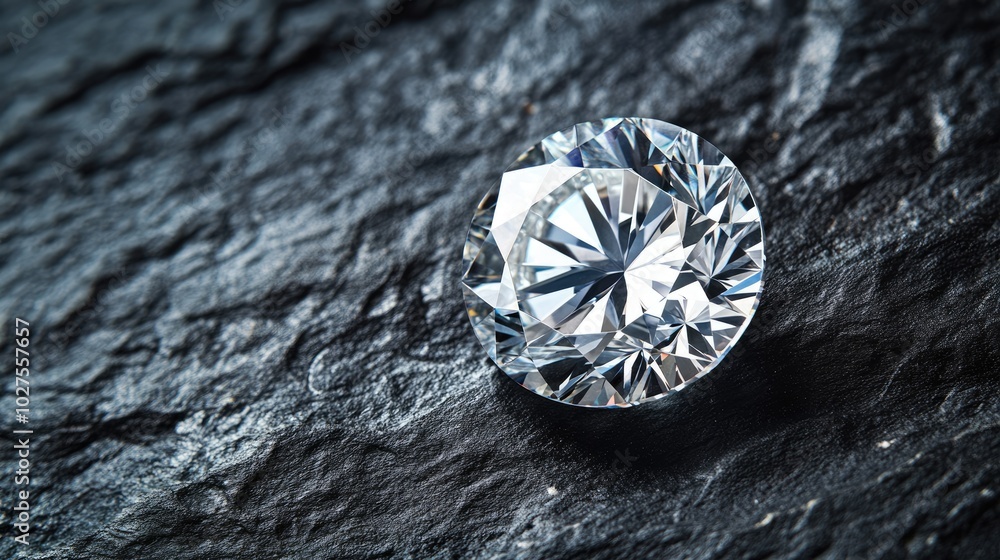 Sparkling Diamond on Dark Stone Background Sparkling Diamond on Dark Stone Background