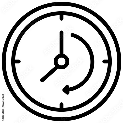 clock icon illustration design with outline