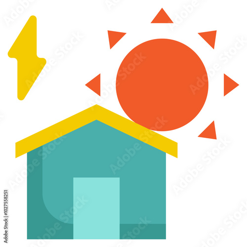 Free Download home solar energy renewable power environment flat style - GFXLoad