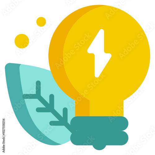 light leaf green power renewable energy flat style