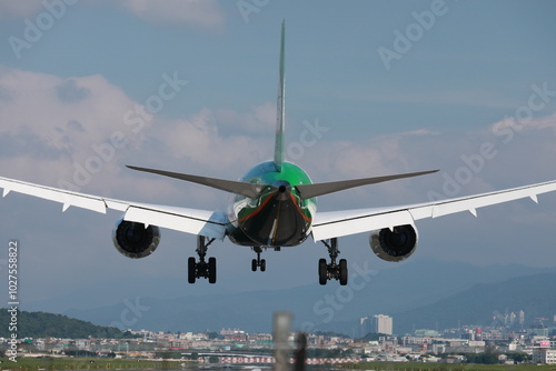 Twin-aisle aircraft. photo