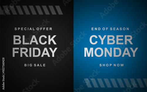 PrintTemplate for seasonal sale Black Friday and Cyber Monday.