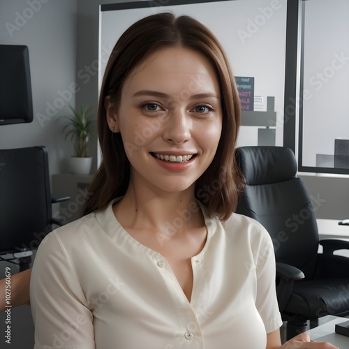 portrait of a businesswoman - Focused Professional Woman in a Corporate Environment