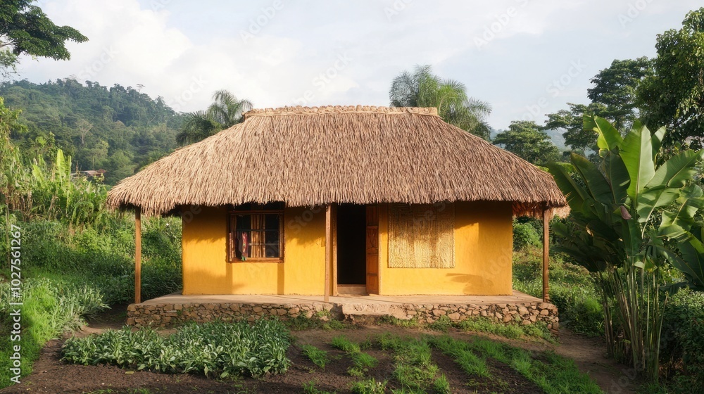 A traditional building featuring vernacular architecture and locally sourced materials, representing cultural identity. A traditional building featuring vernacular architecture and locally sourced materials, representing cultural identity.