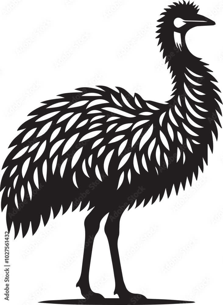 Fototapeta premium Emu silhouette vector