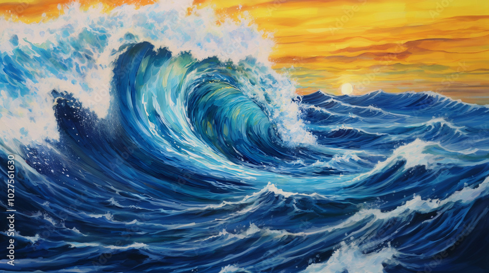 the waves of the sea on which the sun sets the waves of the sea on which the sun sets