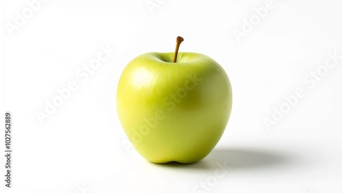 Green Apple on a White Background for Food and Health Branding