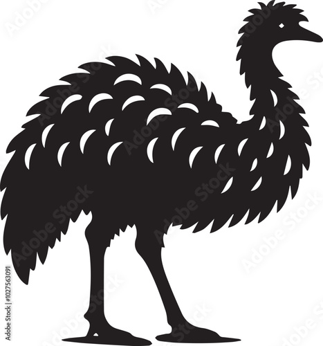 Emu silhouette vector photo