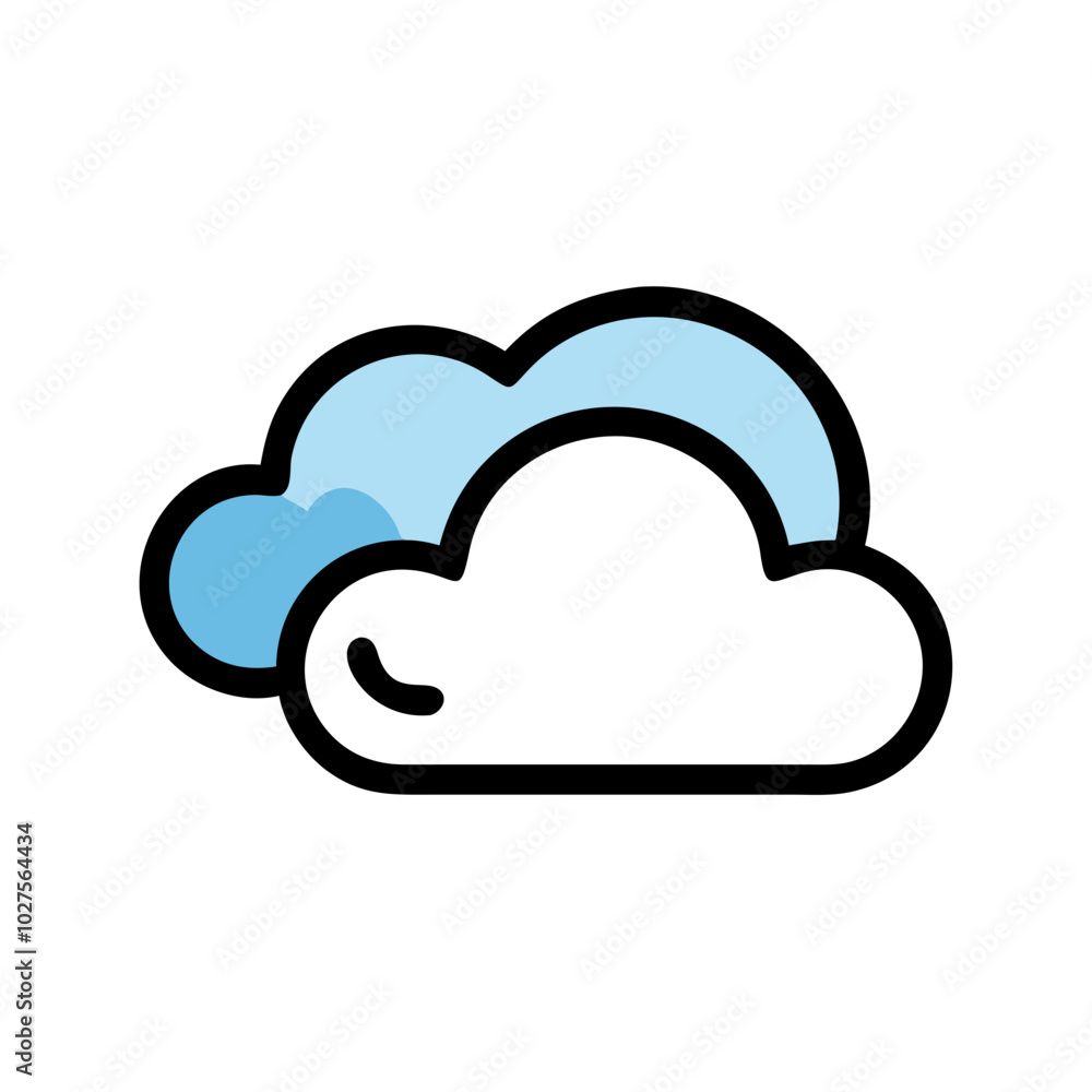 Simple cloud icon in black and blue for weather and technology concepts Simple cloud icon in black and blue for weather and technology concepts