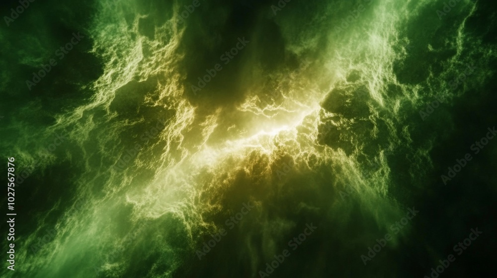 Mesmerizing Cosmic Explosion of Vibrant Green Energy Mesmerizing Cosmic Explosion of Vibrant Green Energy