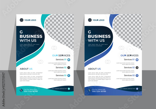 Corporate business flyer template design, flyer in A4 with colorful business proposal, abstract business flyer, vector template design.