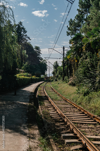 railway tracks in the mountains