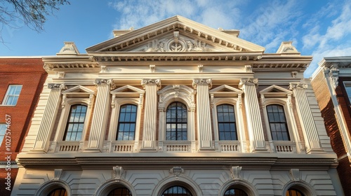 The revival of classical architectural styles in a contemporary national landmark, blending old and new.