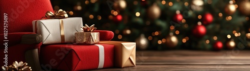 Holiday Season Joy Laughter, Surprises, and Festive Atmosphere with Presents Under the Christmas Tree