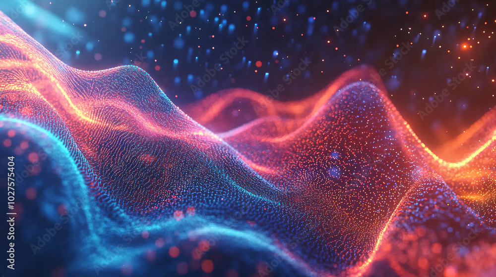 Vibrant 3D Waves of Internet Signal Animation Vibrant 3D Waves of Internet Signal Animation