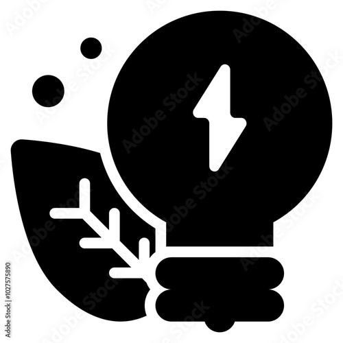 light leaf green power renewable energy solid glyph