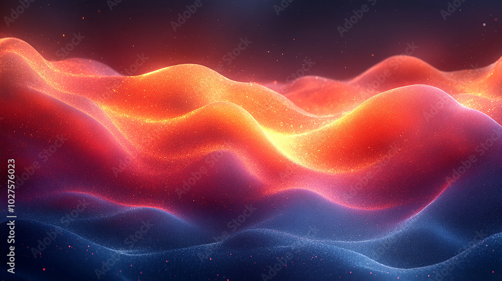 Abstract glowing waves of red and blue light. Abstract glowing waves of red and blue light.