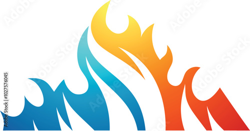 Abstract image of ice, water and fire