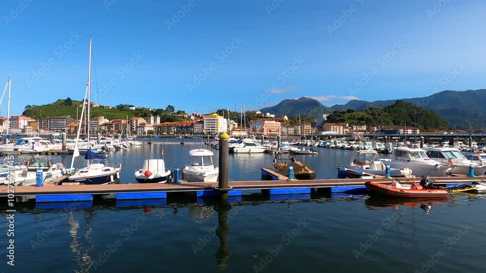 The beautiful seaside village in northern Spain in Ribadesella, Spain The beautiful seaside village in northern Spain in Ribadesella, Spain