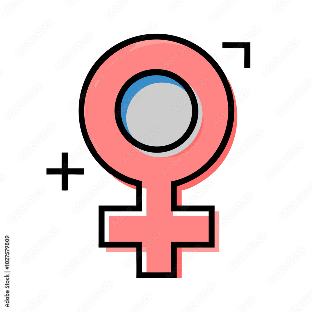 Feminist Icon with Simple Outline Feminist Icon with Simple Outline