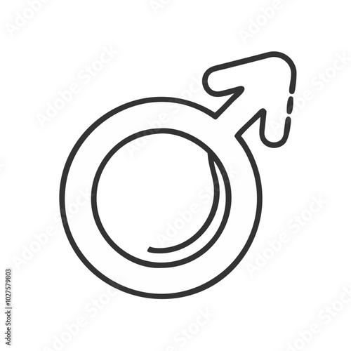 Male Gender Symbol in Outline