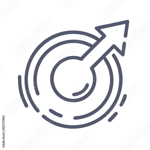 Outline of Male Gender Symbol with Arrow