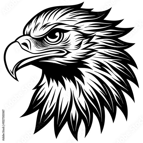 black eagle head silhouette vector bird illustration 