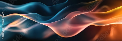 Wallpaper Mural Abstract Orange and Blue Flowing Waves   Technology Background Torontodigital.ca