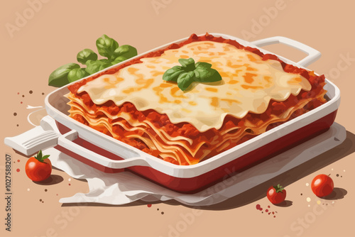 Beef Ravioli with Passata di Pomodoro and Crispy Mortadella illustration