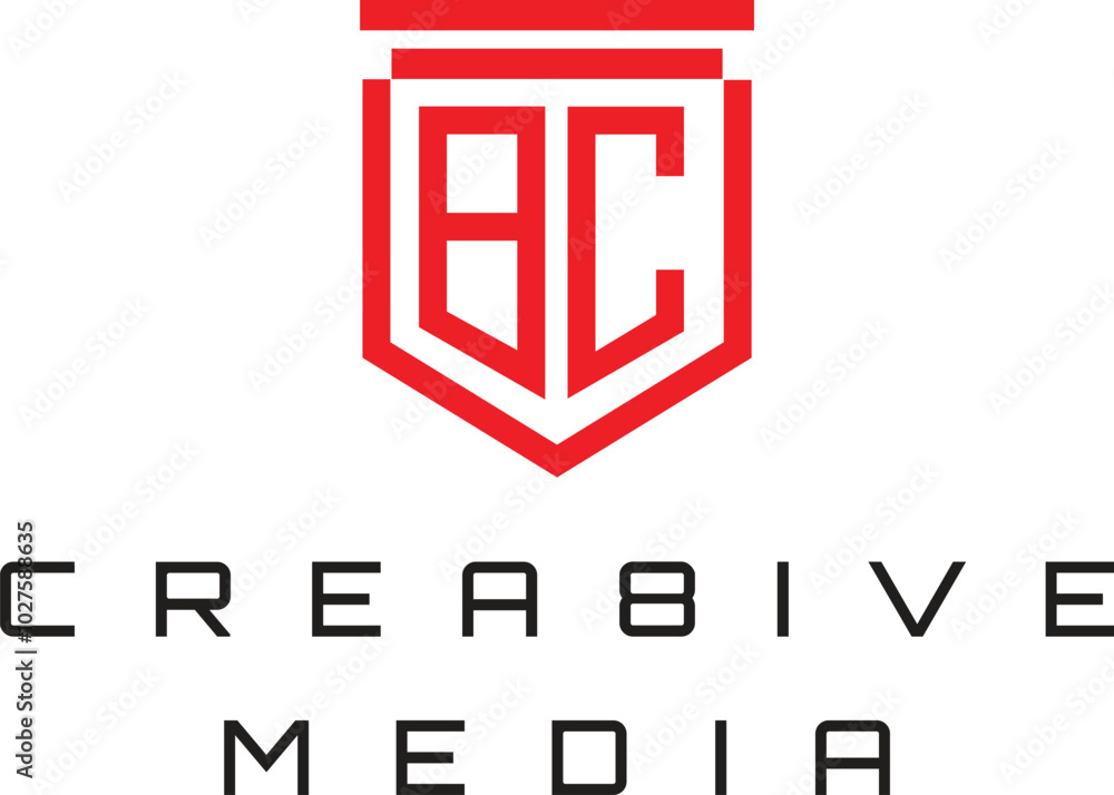 BC logo monogram with emblem shield style design template BC logo monogram with emblem shield style design template