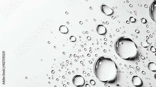 Wallpaper Mural Water droplets on a clear surface, creating a refreshing and clean aesthetic. Torontodigital.ca