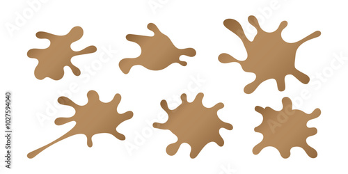 dirt stain, stain icon, ink symbol, silhouette of stain splash, mud icon
