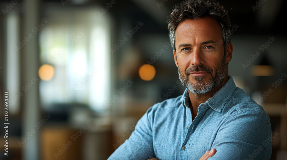 Fototapeta premium Portrait of a man with a thoughtful expression.