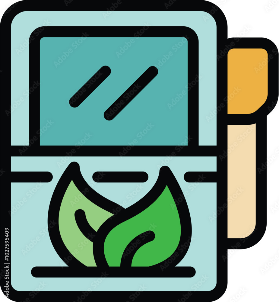 This icon depicts a gas station offering eco friendly fuel, highlighting the transition towards sustainable energy sources This icon depicts a gas station offering eco friendly fuel, highlighting the transition towards sustainable energy sources
