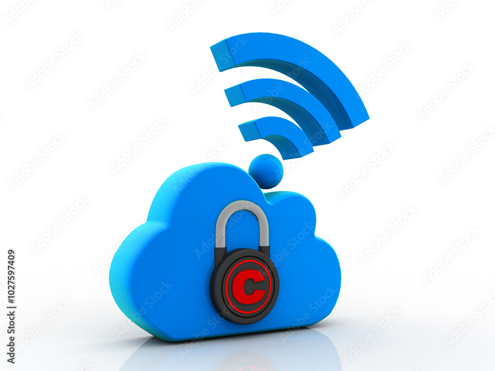 3d rendering Cloud online storage icons with WiFi
3d rendering Cloud online storage icons with WiFi