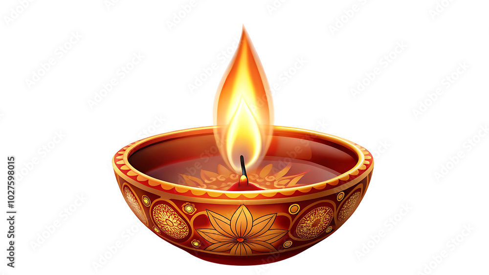 Happy Diwali Lamp or Diya on a transparent background Happy Diwali Lamp or Diya on a transparent background