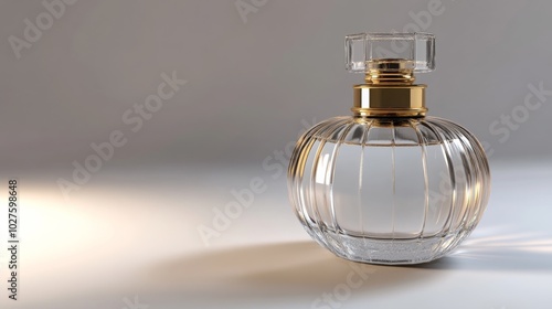 a luxury perfume bottle in transparent crystal