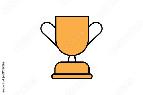 trophy cup for winning vector icon 