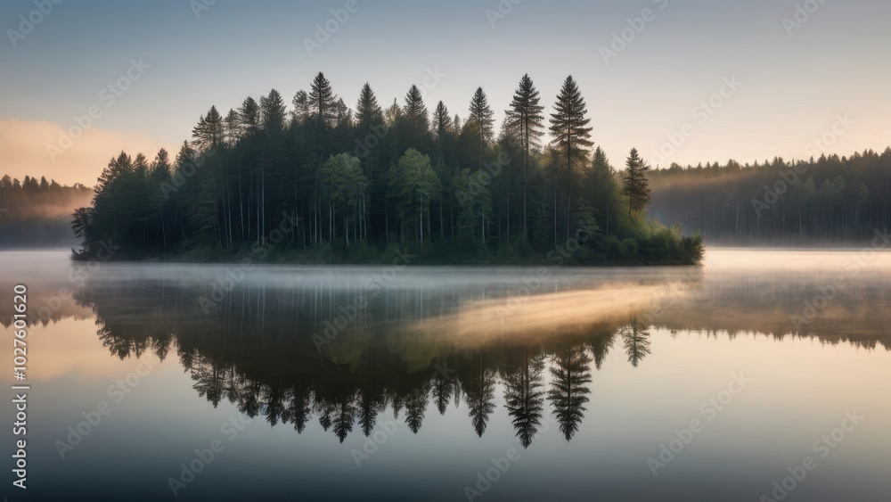 A tranquil morning at a serene forest lake with mist rising from the water and sunlight streaming through the trees. The peaceful atmosphere creates a dreamy, idyllic scene. A tranquil morning at a serene forest lake with mist rising from the water and sunlight streaming through the trees. The peaceful atmosphere creates a dreamy, idyllic scene.