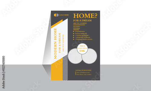 Print : real estate plyer poster design template A4 print ready file real estate flyer design