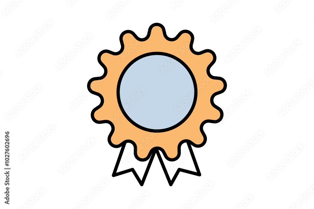 award medal badge with ribbon icon award medal badge with ribbon icon