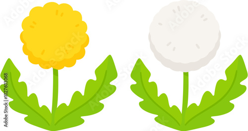 Cute cartoon dandelion flower