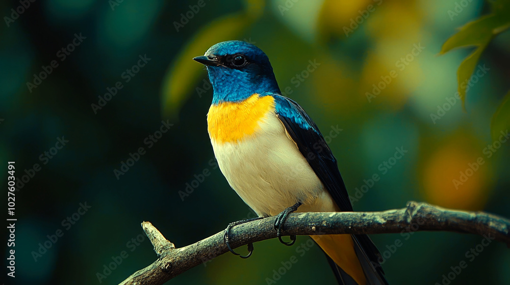 Vibrant bird perched on a branch in nature. Vibrant bird perched on a branch in nature.