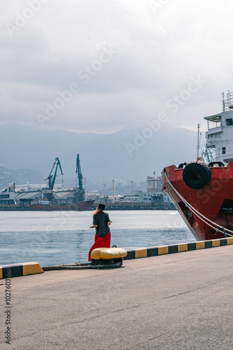 girl dancing in the port
