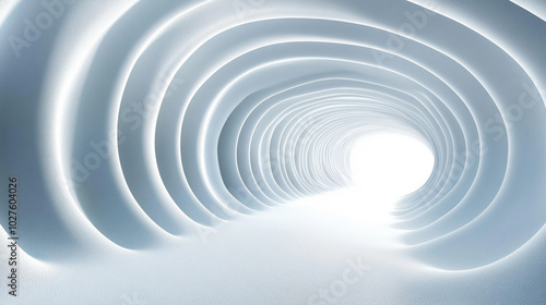 abstract 3D tunnel illustration that evokes a sense of depth and futurism, symbolizing exploration and the journey into unknown realms of technology and imagination