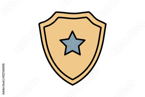 shield with star symbolizing security or excellence in protection icon