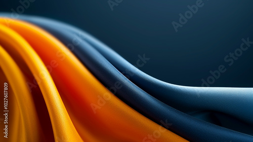 Abstract colorful wave fabric with flowing silk texture, perfect for wallpaper or design backdrop photo