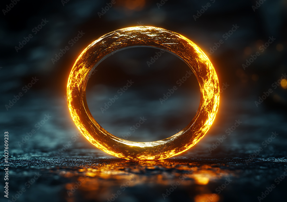 Golden ring photography. The circular ring has a smooth left and right curve Golden ring photography. The circular ring has a smooth left and right curve